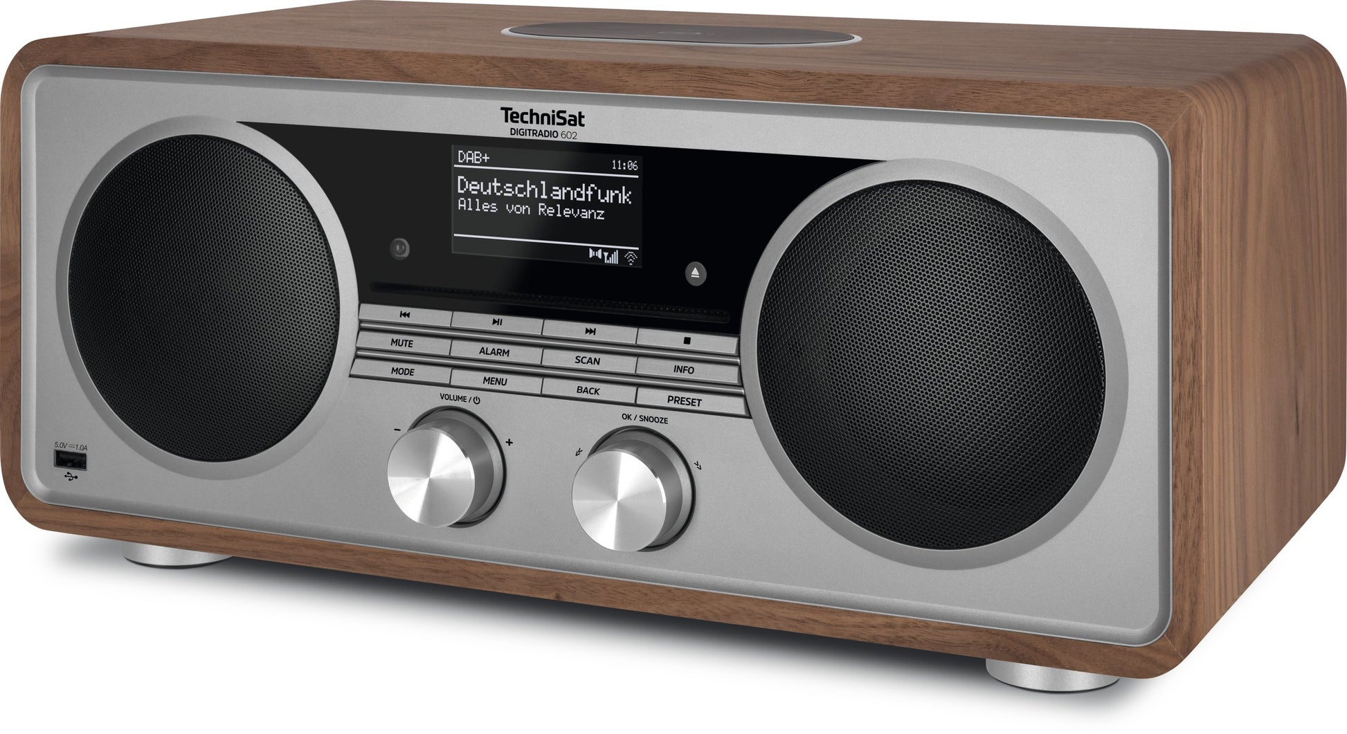 TechniSat DigitRadio 602 – DAB-/Internetradio – Tischradio – DAB+, UKW, Internetradio, CD – Silber