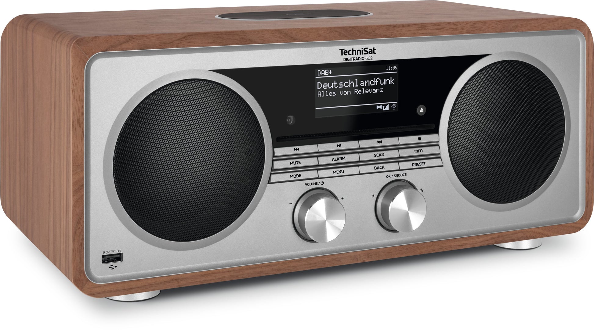 TechniSat DigitRadio 602 – DAB-/Internetradio – Tischradio – DAB+, UKW, Internetradio, CD – Silber