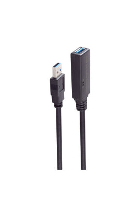 shiverpeaks USB-A Verlängerungskabel (Stecker auf Buchse) – USB 3.2 Gen 1 (5 Gbit/s) – 5 m – Aktiv, Nylon/PV