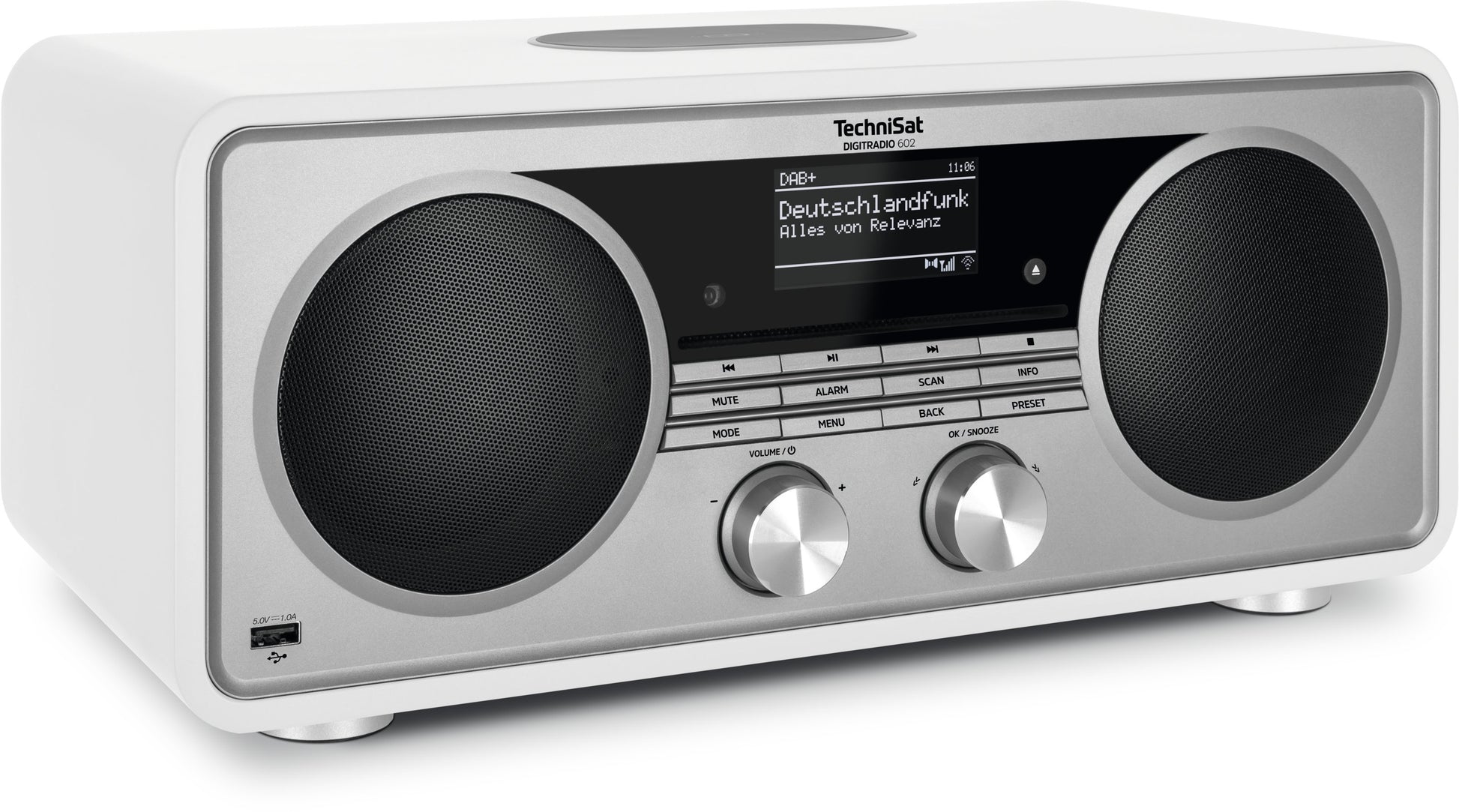 TechniSat DigitRadio 602 – DAB-/Internetradio – Tischradio – DAB+, UKW, Internetradio, Bluetooth – Silber