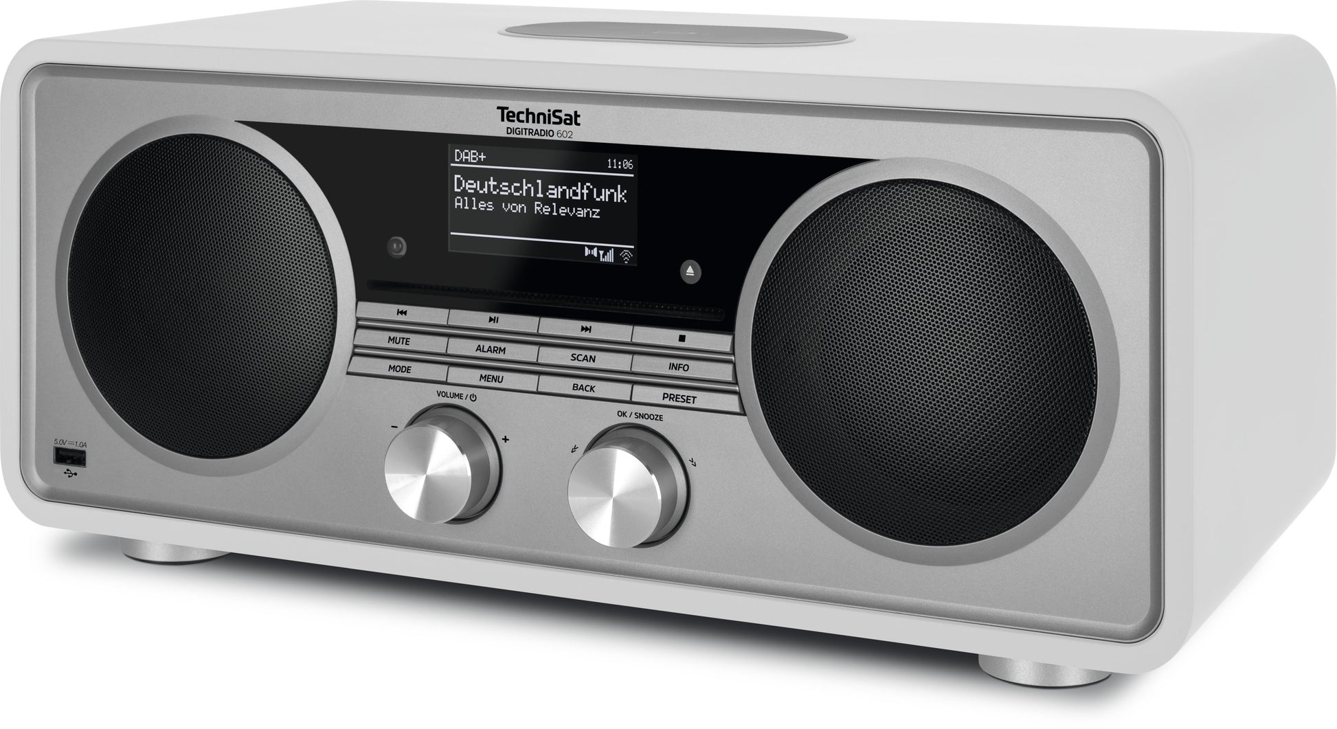 TechniSat DigitRadio 602 – DAB-/Internetradio – Tischradio – DAB+, UKW, Internetradio, Bluetooth – Silber