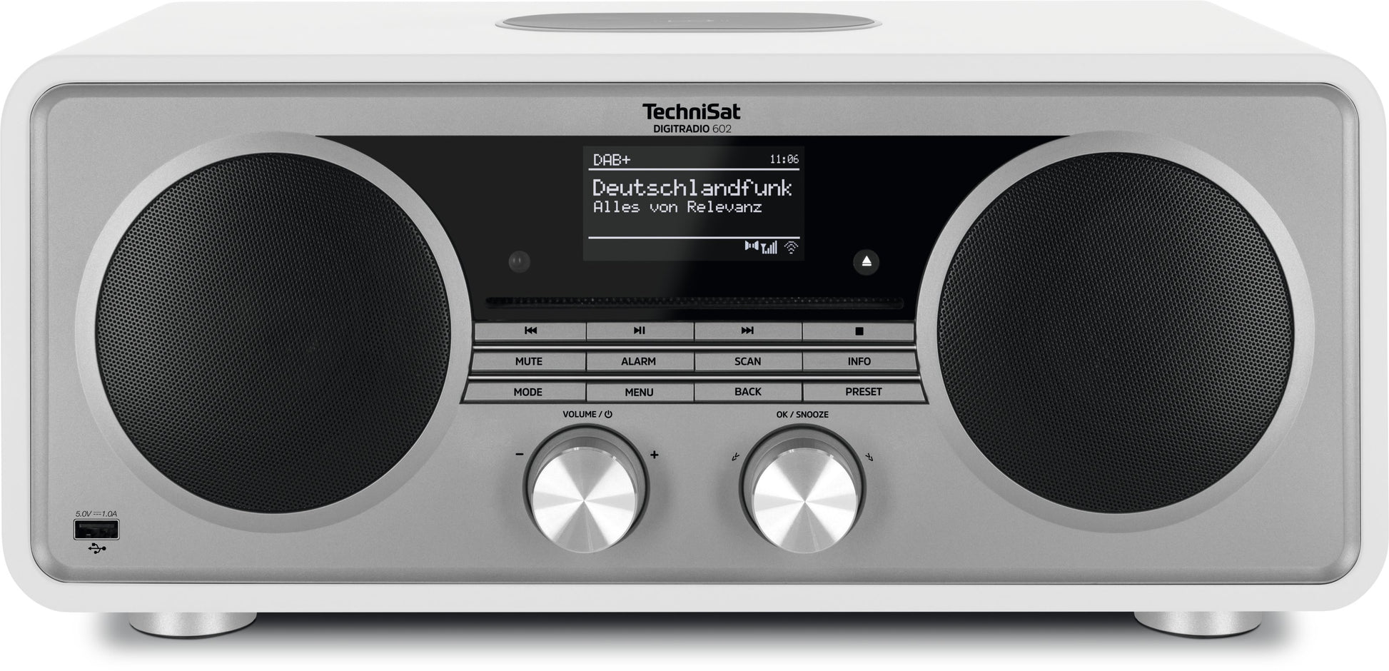 TechniSat DigitRadio 602 – DAB-/Internetradio – Tischradio – DAB+, UKW, Internetradio, Bluetooth – Silber