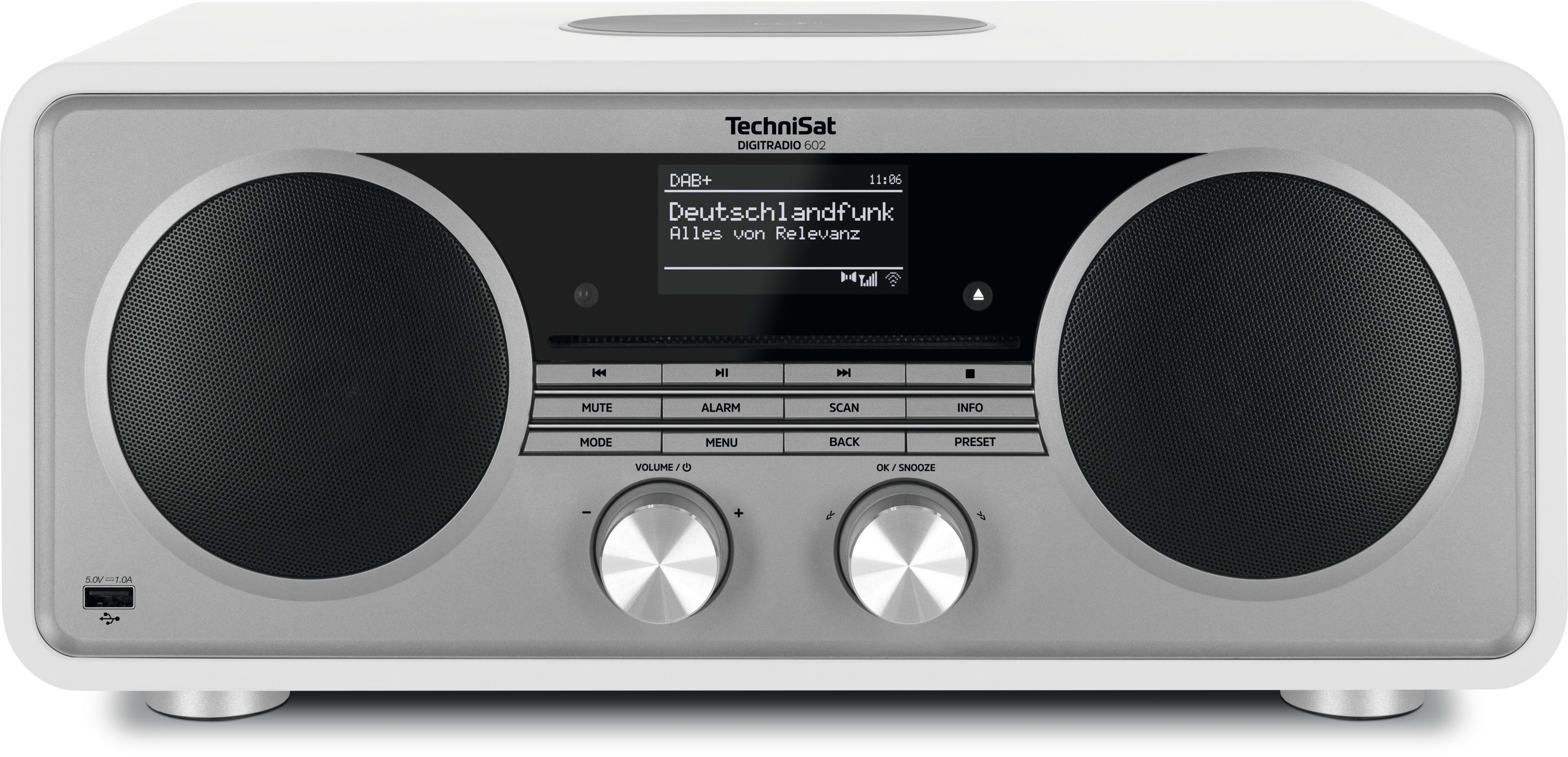TechniSat DigitRadio 602 – DAB-/Internetradio – Tischradio – DAB+, UKW, Internetradio, Bluetooth – Silber