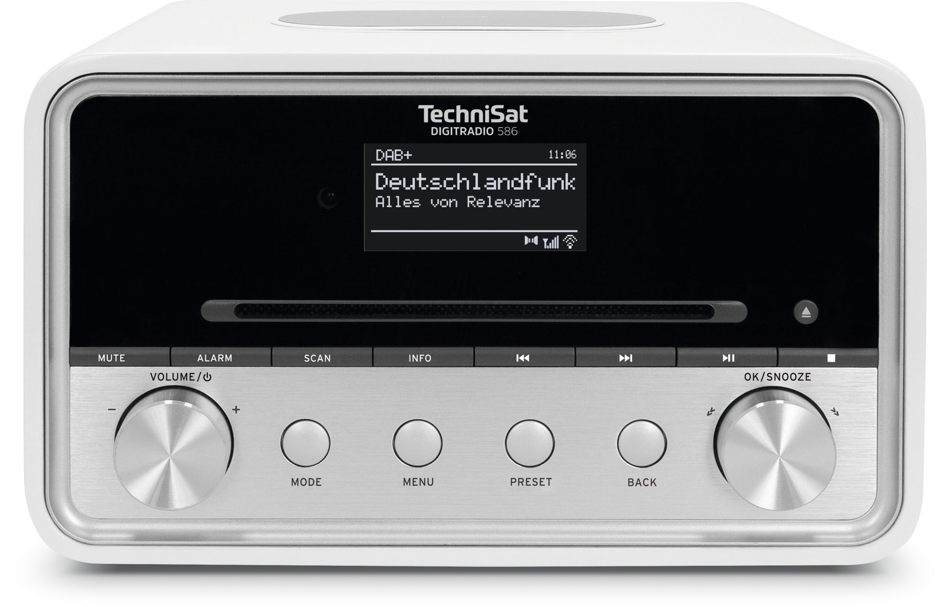 TechniSat DigitRadio 586 – DAB-/Internetradio – Tischradio – DAB+, UKW, Internetradio, CD – Silber