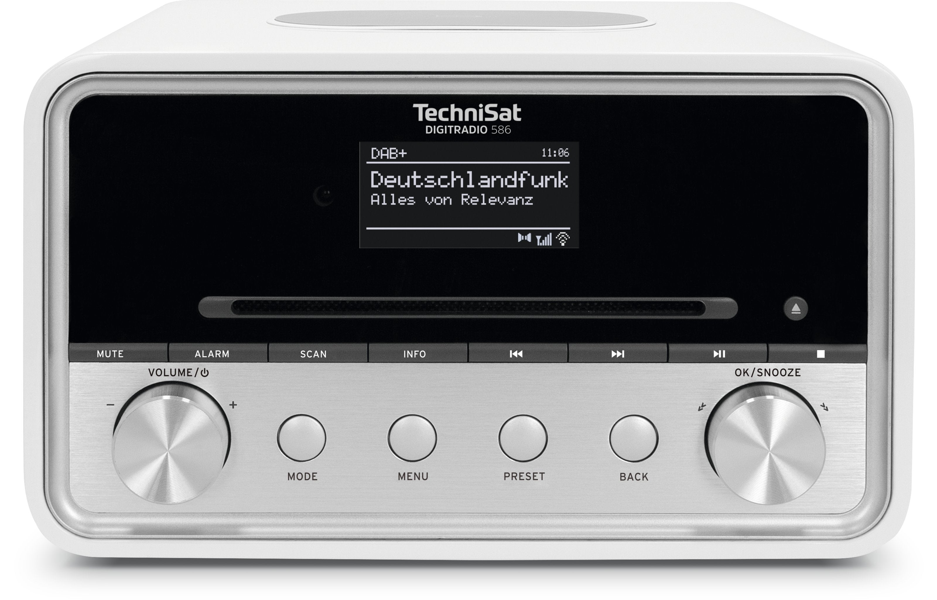 TechniSat DigitRadio 586 – DAB-/Internetradio – Tischradio – DAB+, UKW, Internetradio, CD – Silber