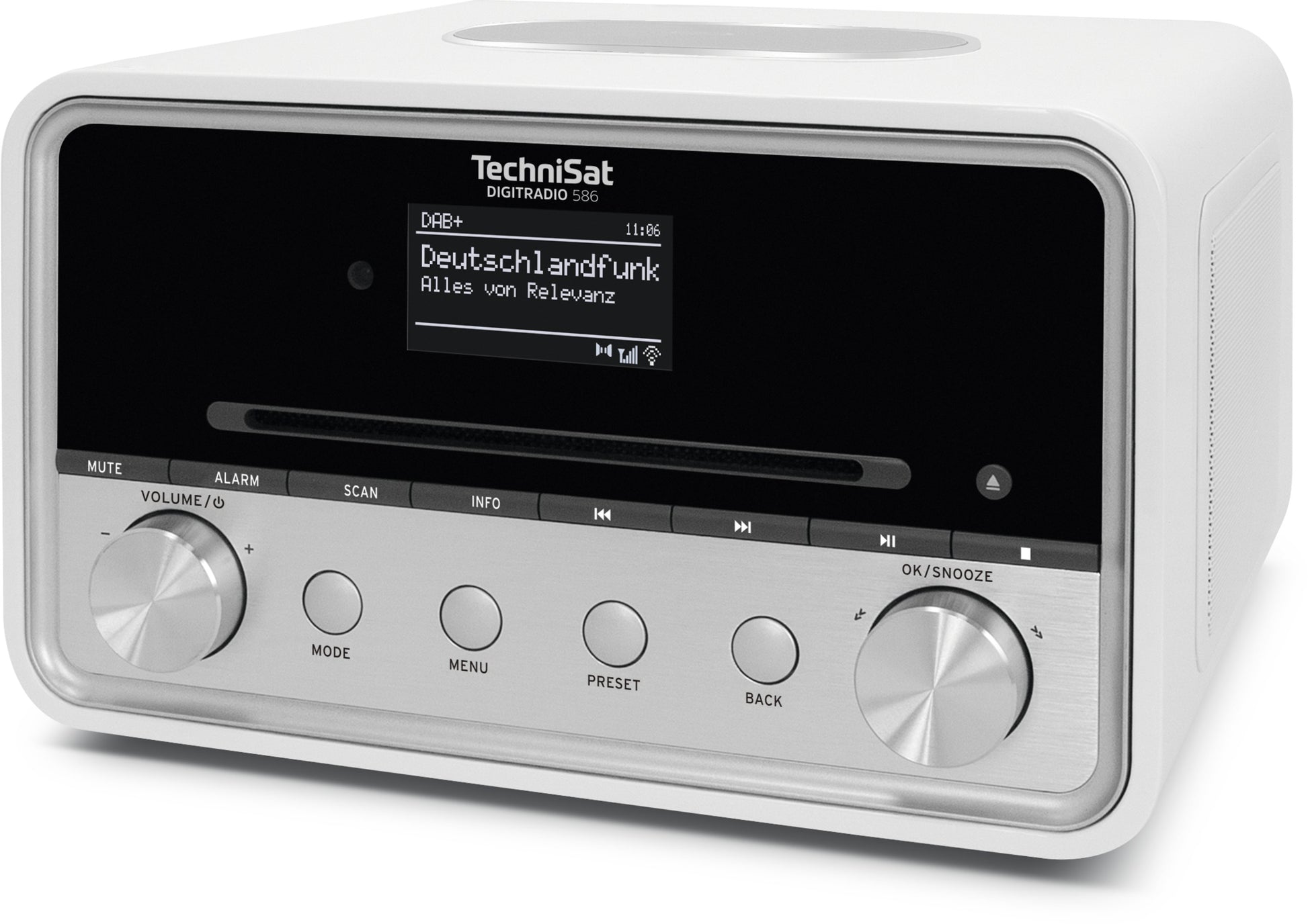 TechniSat DigitRadio 586 – DAB-/Internetradio – Tischradio – DAB+, UKW, Internetradio, CD – Silber