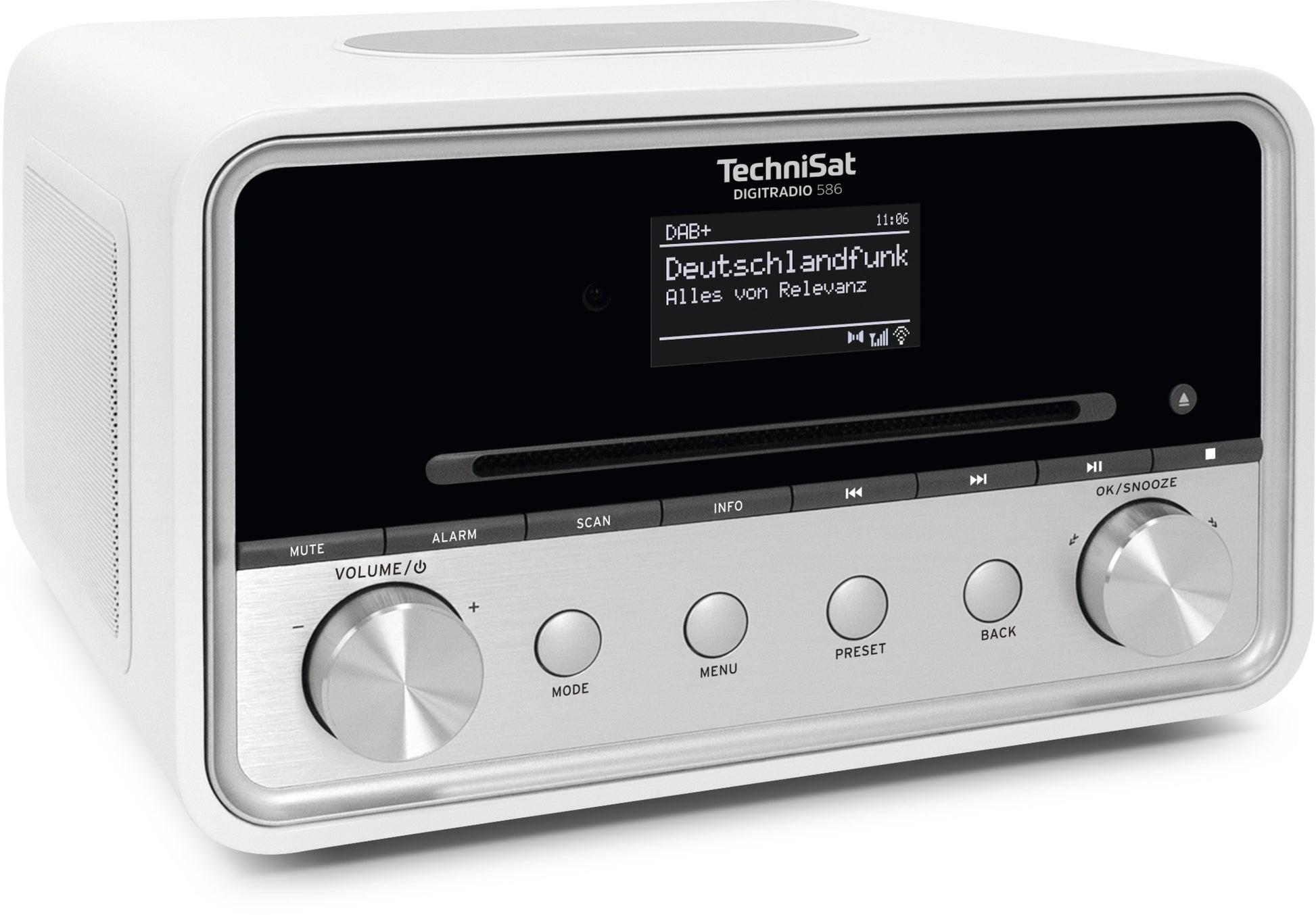 TechniSat DigitRadio 586 – DAB-/Internetradio – Tischradio – DAB+, UKW, Internetradio, CD – Silber