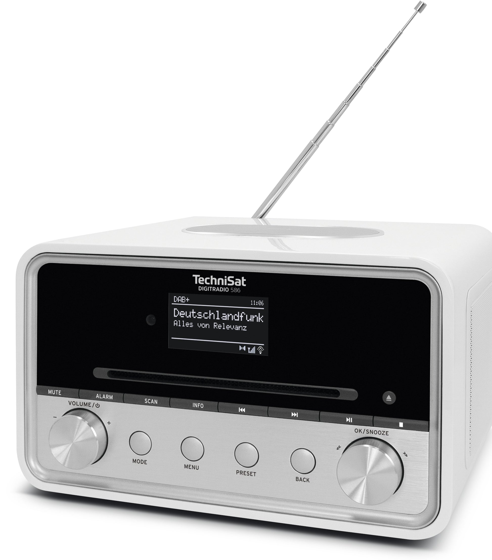 TechniSat DigitRadio 586 – DAB-/Internetradio – Tischradio – DAB+, UKW, Internetradio, CD – Silber