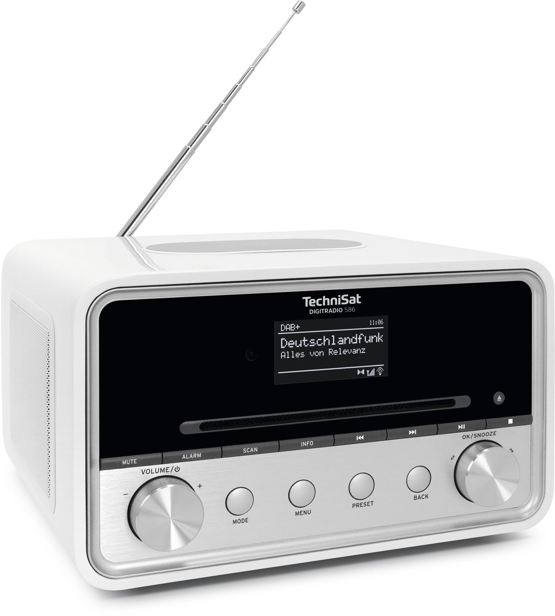 TechniSat DigitRadio 586 – DAB-/Internetradio – Tischradio – DAB+, UKW, Internetradio, CD – Silber