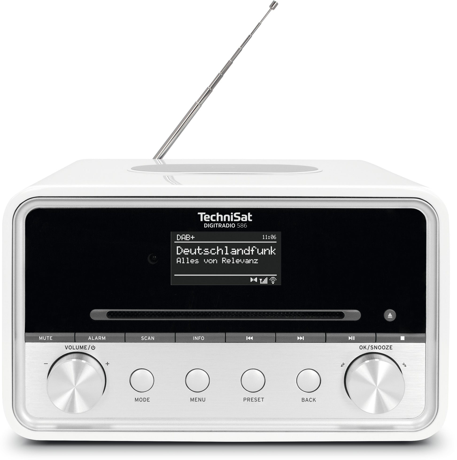 TechniSat DigitRadio 586 – DAB-/Internetradio – Tischradio – DAB+, UKW, Internetradio, CD – Silber