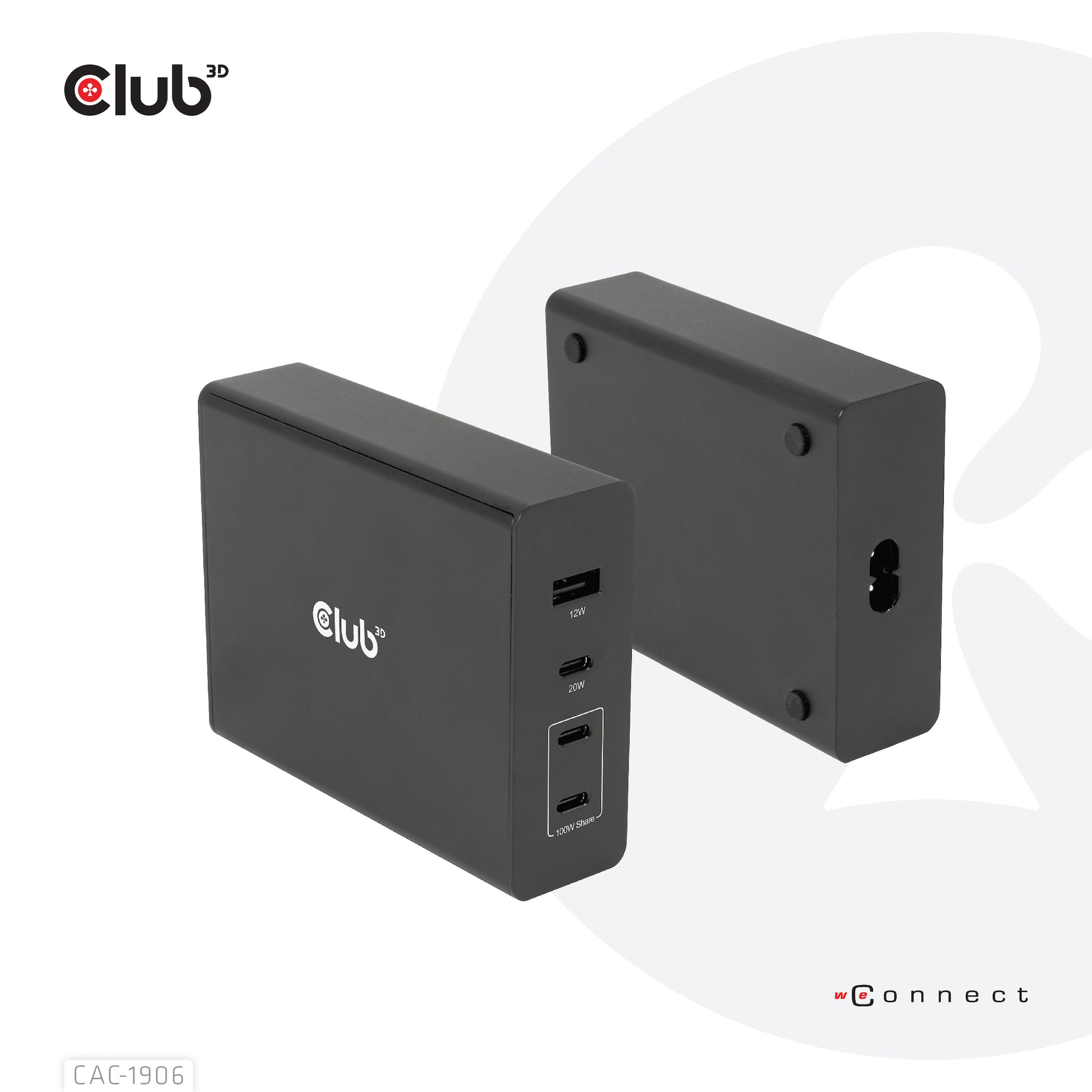 CLUB3D Club 3D Ladegerät – 132 W, 1× USB-A + 3× USB-C, PD, GaN