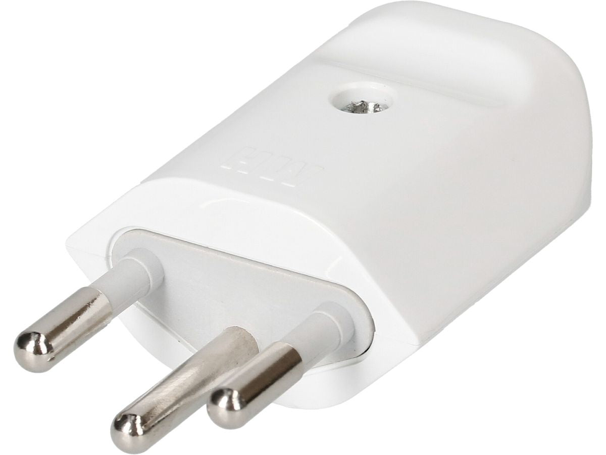 Max Hauri AG 164451 Montagestecker – 3-polig, 230 V, 10 A, Polycarbonat, 20 × 35 mm, Weiss