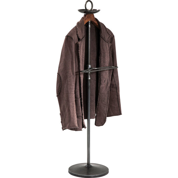 KARE Design Garderobenständer – Stahl/Mango, Schwarz/Braun, 49 × 29 × 124 cm