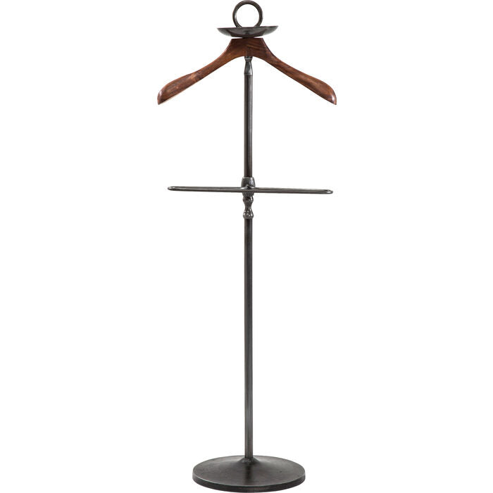 KARE Design Garderobenständer – Stahl/Mango, Schwarz/Braun, 49 × 29 × 124 cm