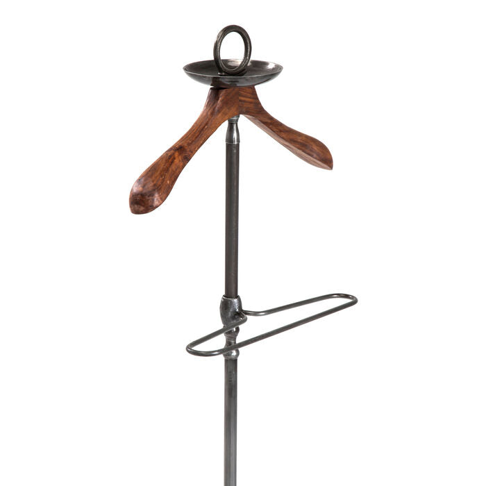 KARE Design Garderobenständer – Stahl/Mango, Schwarz/Braun, 49 × 29 × 124 cm