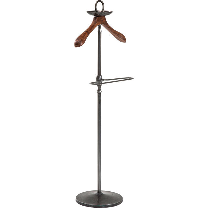 KARE Design Garderobenständer – Stahl/Mango, Schwarz/Braun, 49 × 29 × 124 cm