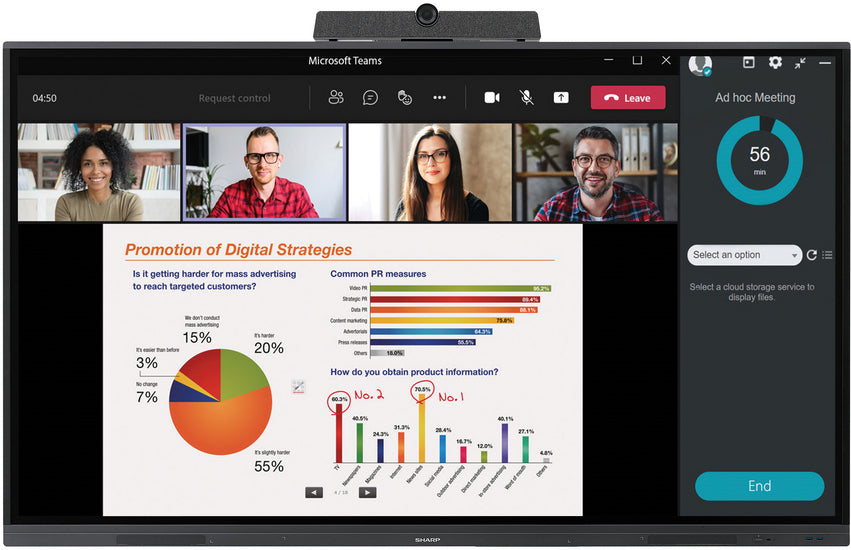 Sharp PN-L652B – 65" 4K Ultra HD Interaktives Display (Touch), 350 cd/m² – Schwarz
