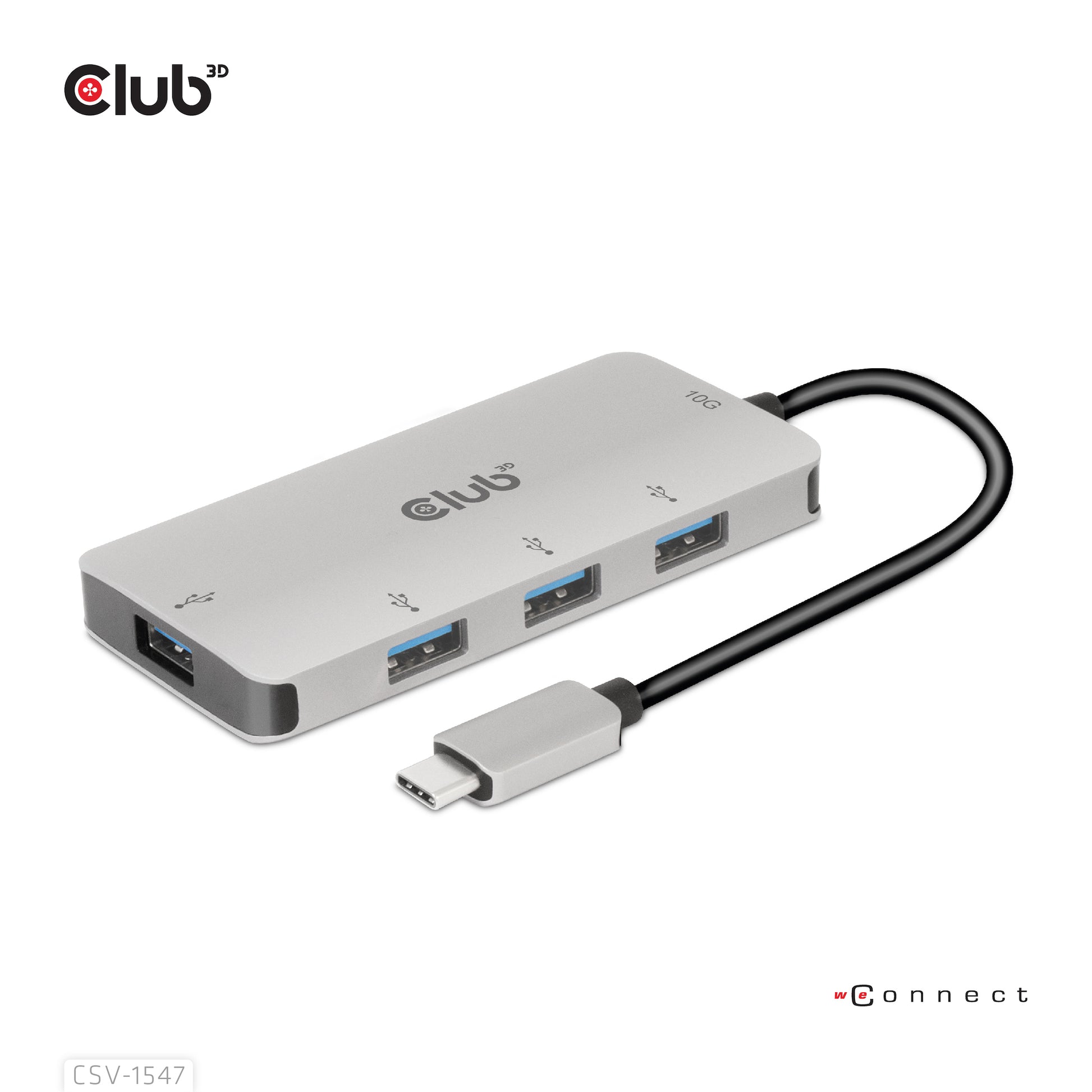 CLUB3D Club 3D USB-Hub – USB-C, 4× USB-A, für Windows/Mac