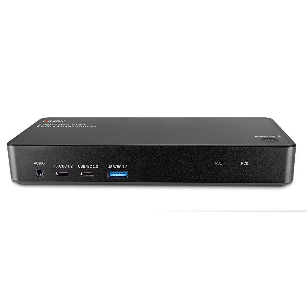 Lindy 2 Port Type C MST KVM Docking – KVM-Switch 2×1, USB-C