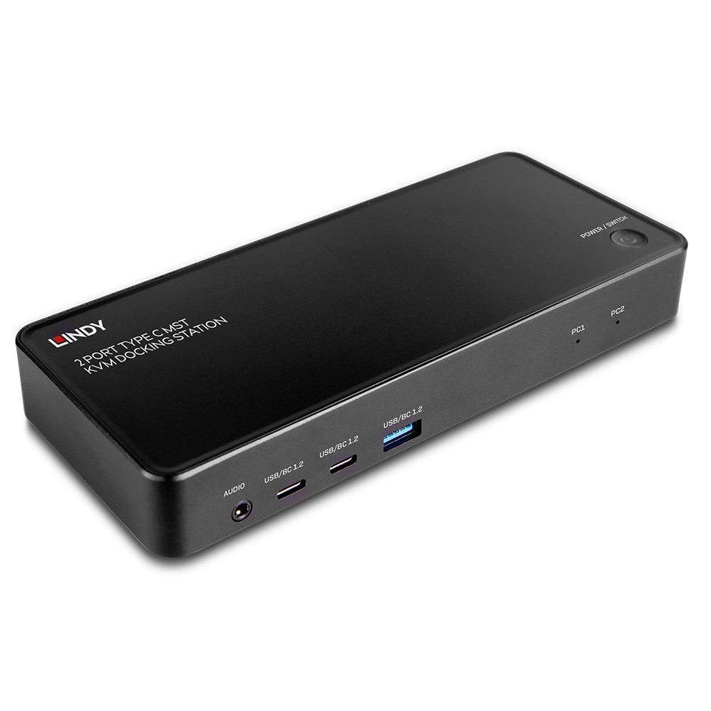 Lindy 2 Port Type C MST KVM Docking – KVM-Switch 2×1, USB-C