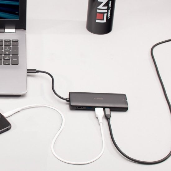 Lindy Dockingstation – USB-C, 1× HDMI, 3× USB-A, 100 W PD, GbE, SD/microSD
