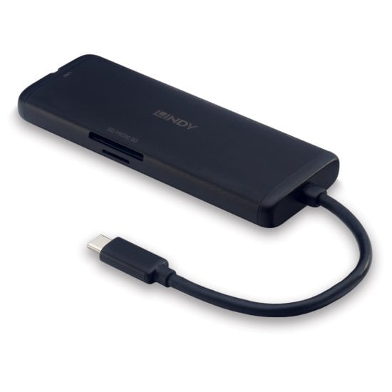 Lindy Dockingstation – USB-C, 1× HDMI, 3× USB-A, 100 W PD, GbE, SD/microSD