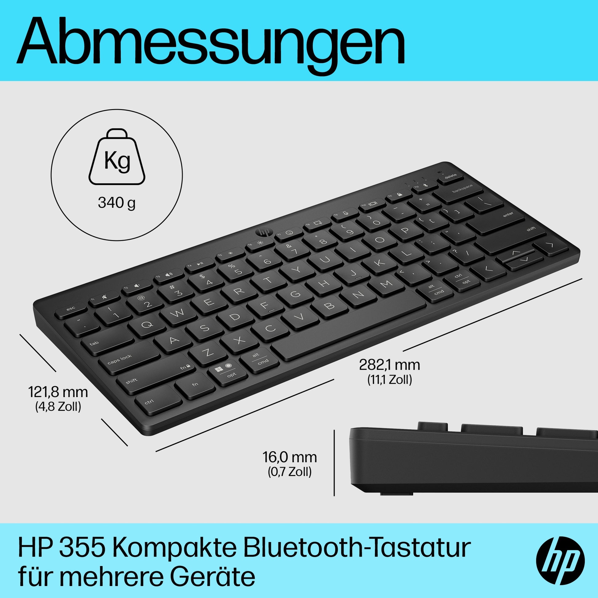 HP Tastatur – 355, Bluetooth, Mechanischer Schalter