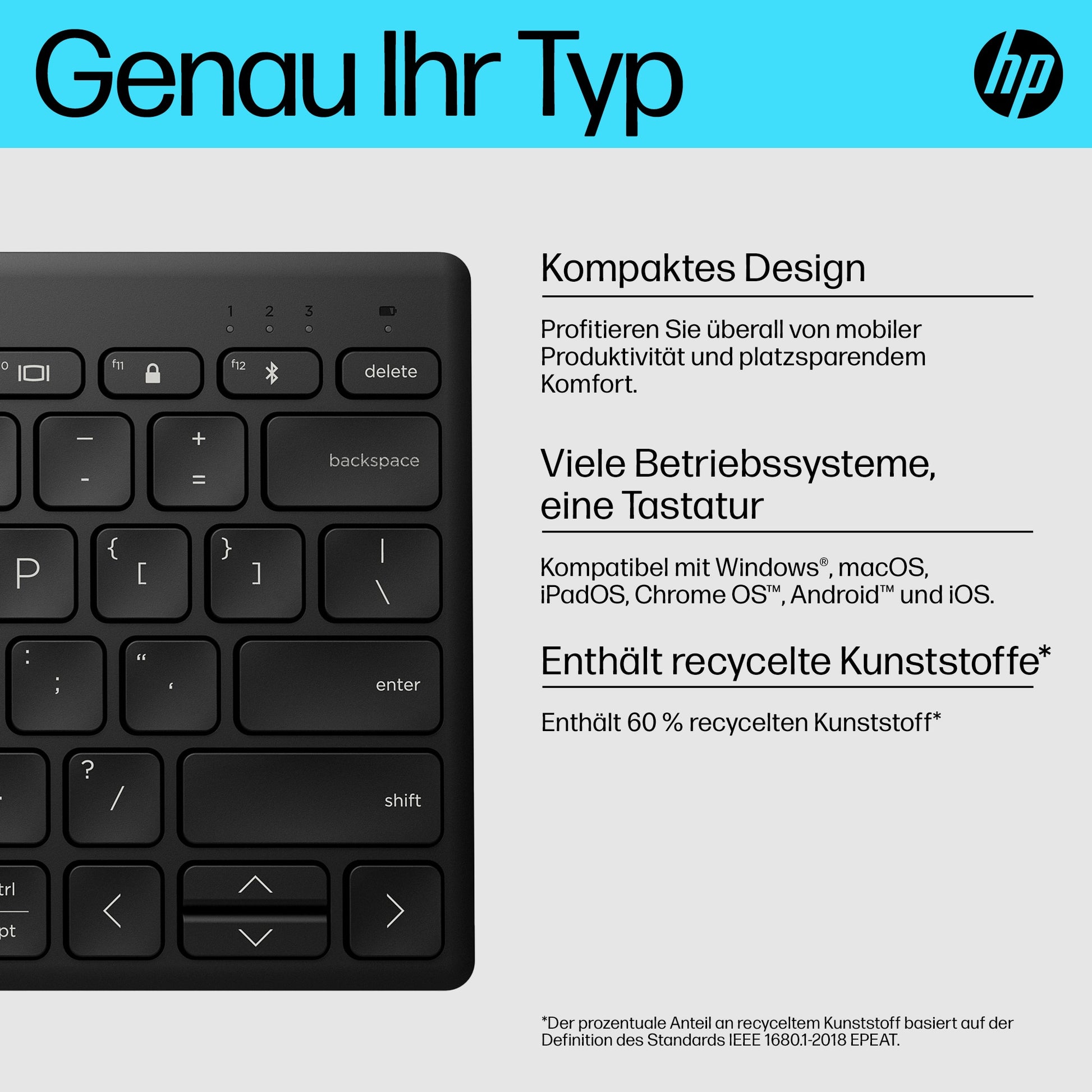 HP Tastatur – 355, Bluetooth, Mechanischer Schalter