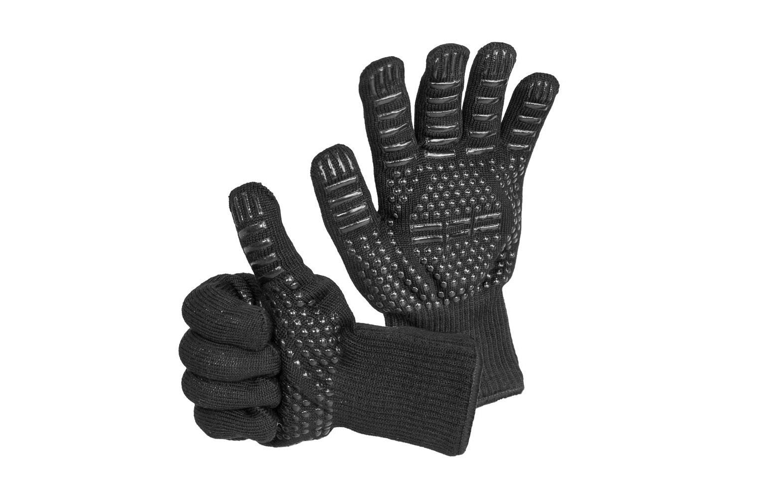 FENNEK Grillhandschuhe – Einheitsgrösse – Aramid/Silikon, Schwarz, Hitzebeständig bis 500 °C