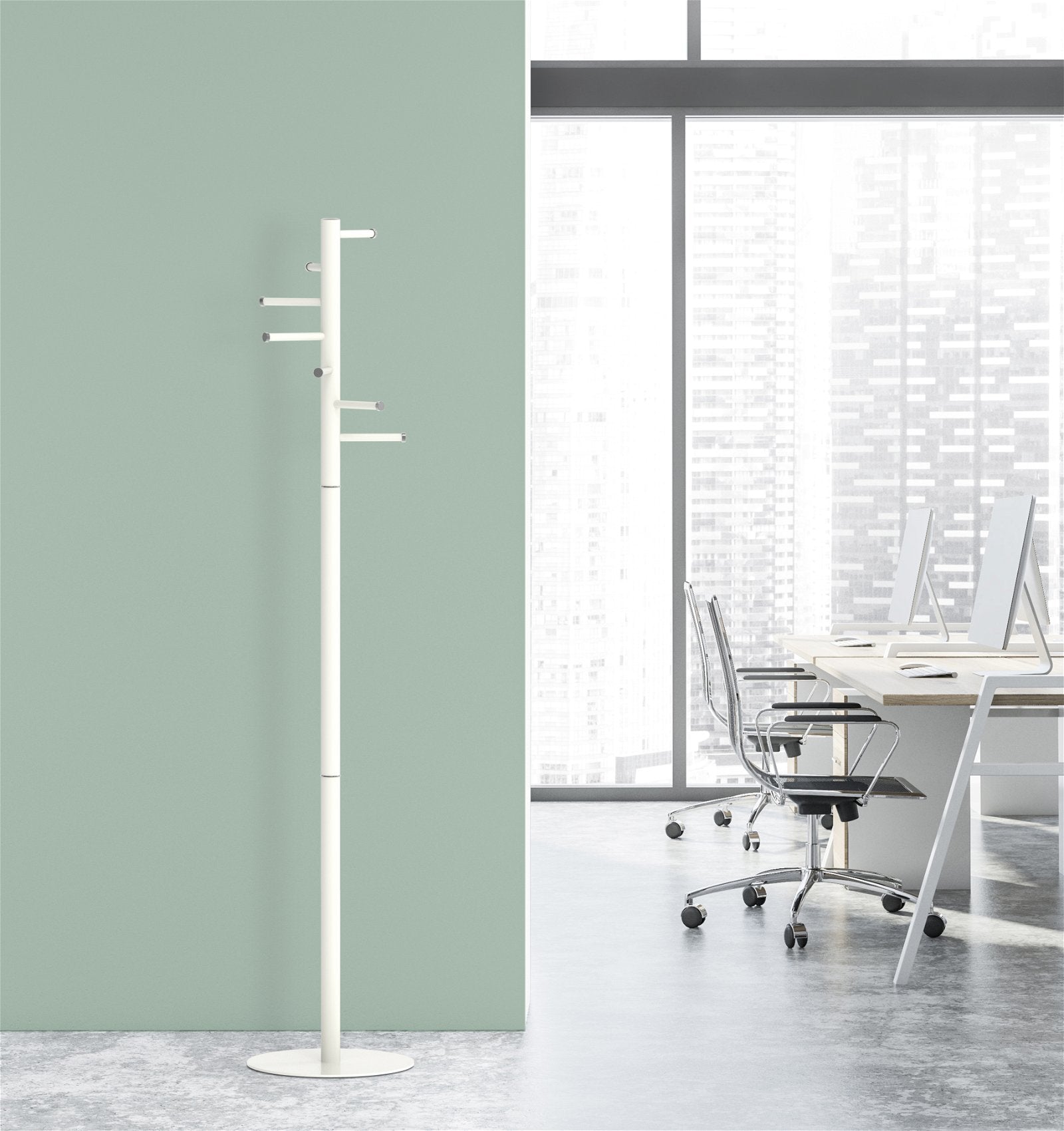 Maul Garderobenständer Caurus – Stahl, Weiss, 177 cm