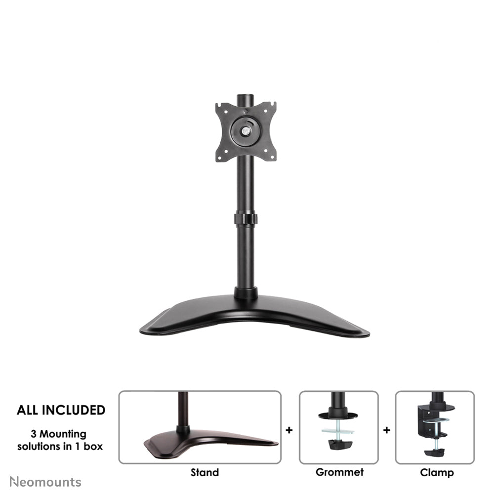 Neomounts NM-D335BLACK – Tischhalterung, Tischklemme, bis 30", VESA 75 × 75 mm, 10 kg, höhenverstellbar