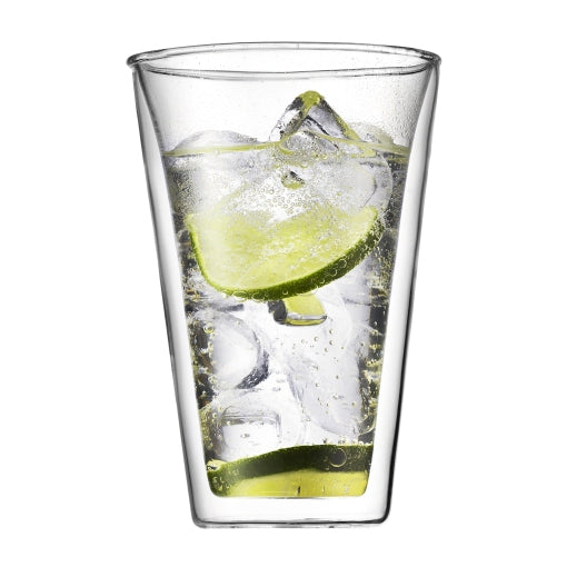 Bodum Trinkglas CANTEEN – 2er Set, 400 ml, Ø 10 cm, H 14,1 cm, Borosilikatglas, doppelwandig