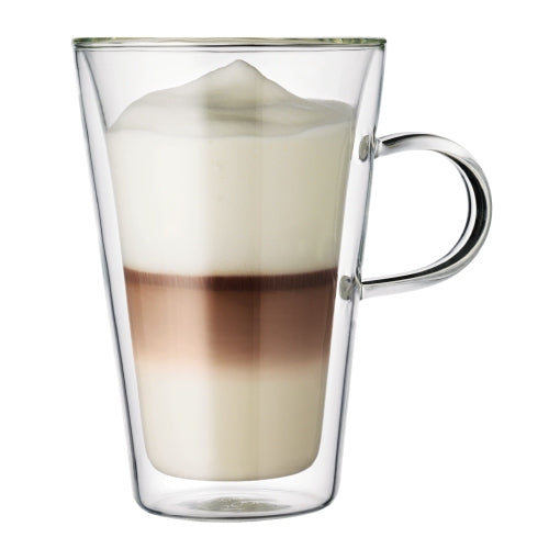 Bodum Kaffeetasse – 2er Set, 400 ml, Ø 9,5 cm, Borosilikatglas, Transparent, doppelwandig, spülmaschinenfest