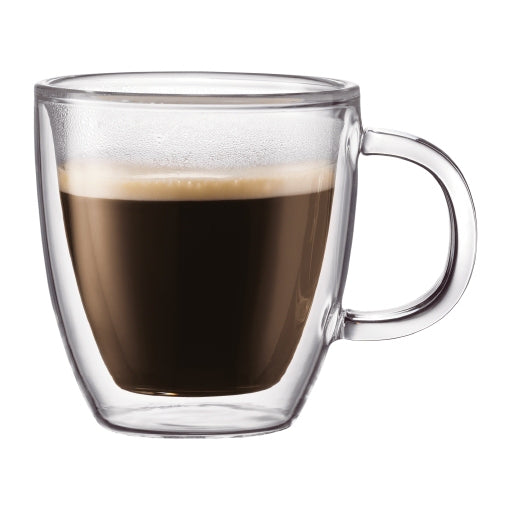 Bodum Bistro Thermo-Glas – 0,30 l, Glas, transparent, doppelwandig, spülmaschinenfest, 2 Stück