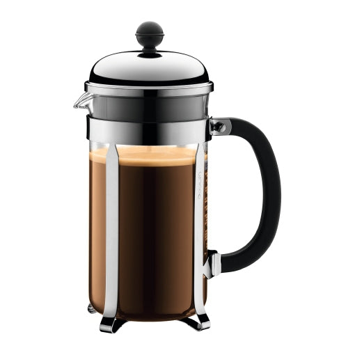 Bodum Chambord French Press / Kaffeebereiter – 1 l, 8 Tassen, Borosilikatglas/Edelstahl