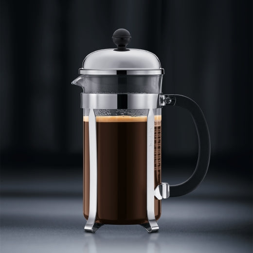 Bodum Chambord French Press / Kaffeebereiter – 1 l, 8 Tassen, Borosilikatglas/Edelstahl