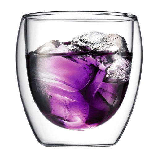 Bodum PAVINA Glas – 0,25 l, Borosilikatglas, transparent, doppelwandig, spülmaschinenfest, 2 Stück