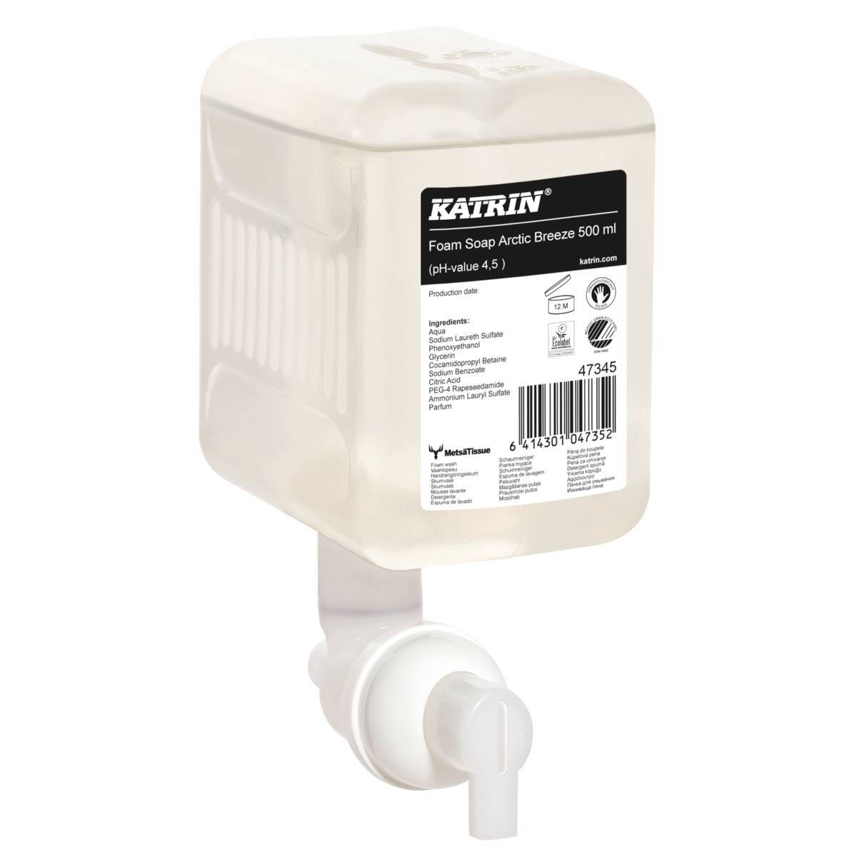 Katrin Seifenkartusche – Kunststoff, Weiss, 500 ml, schaumig, für Katrin Inclusive Seifenspender