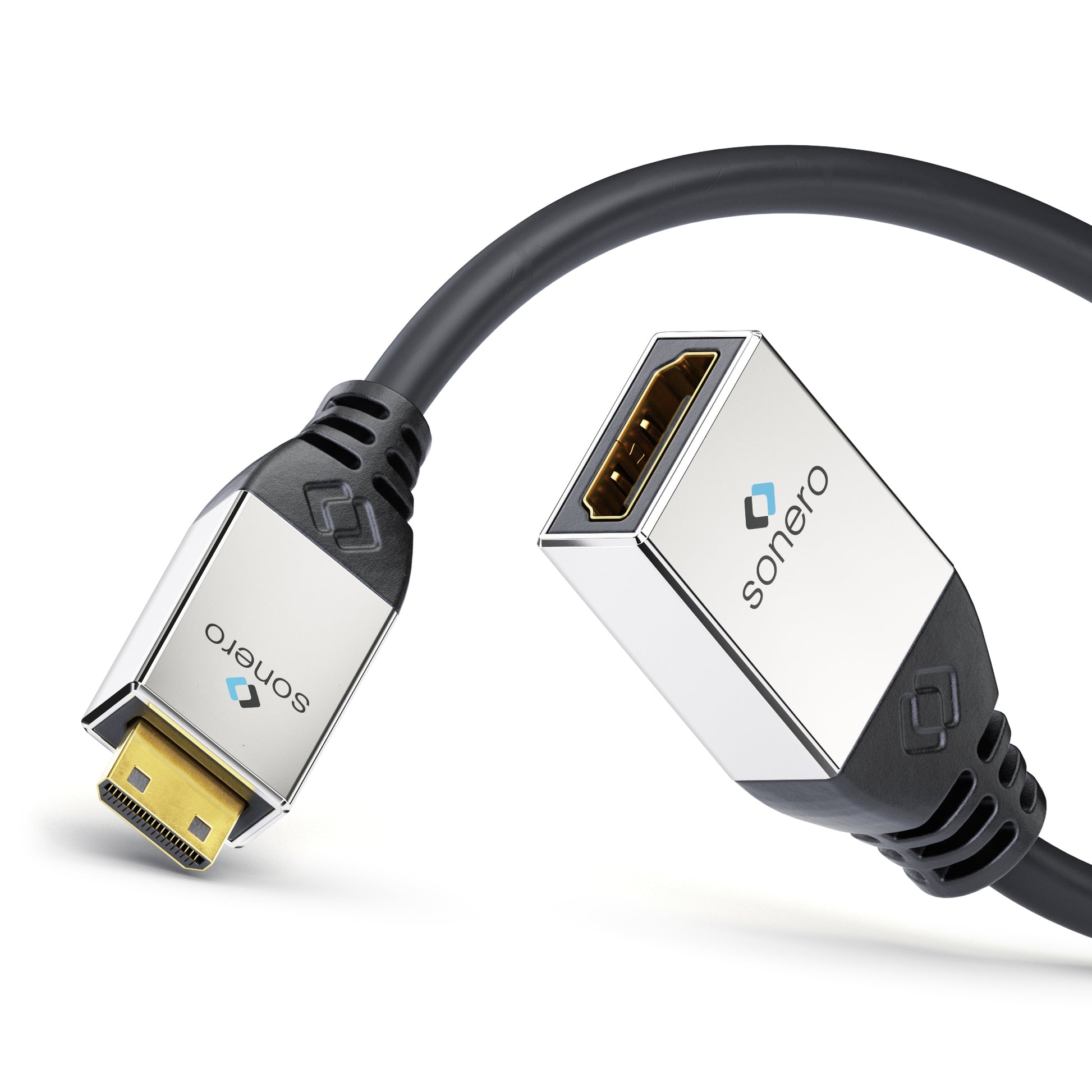 Sonero Mini HDMI auf HDMI Kabel HDMI 2.0 – 4K 60 Hz – 0,25 m – HDR, ARC