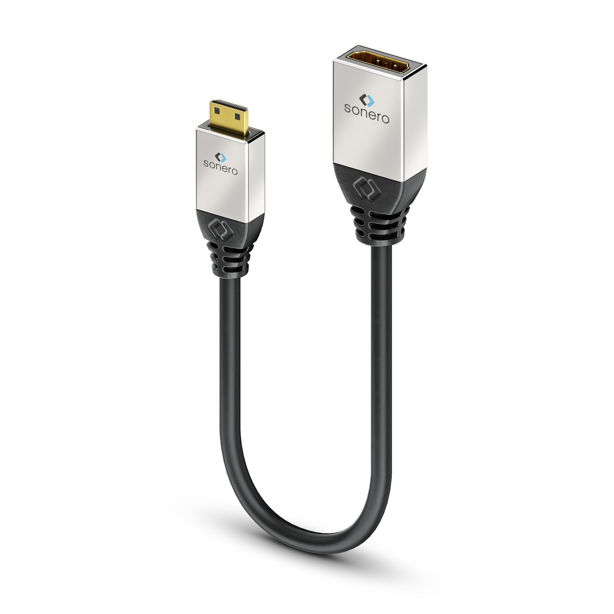 Sonero Mini HDMI auf HDMI Kabel HDMI 2.0 – 4K 60 Hz – 0,25 m – HDR, ARC