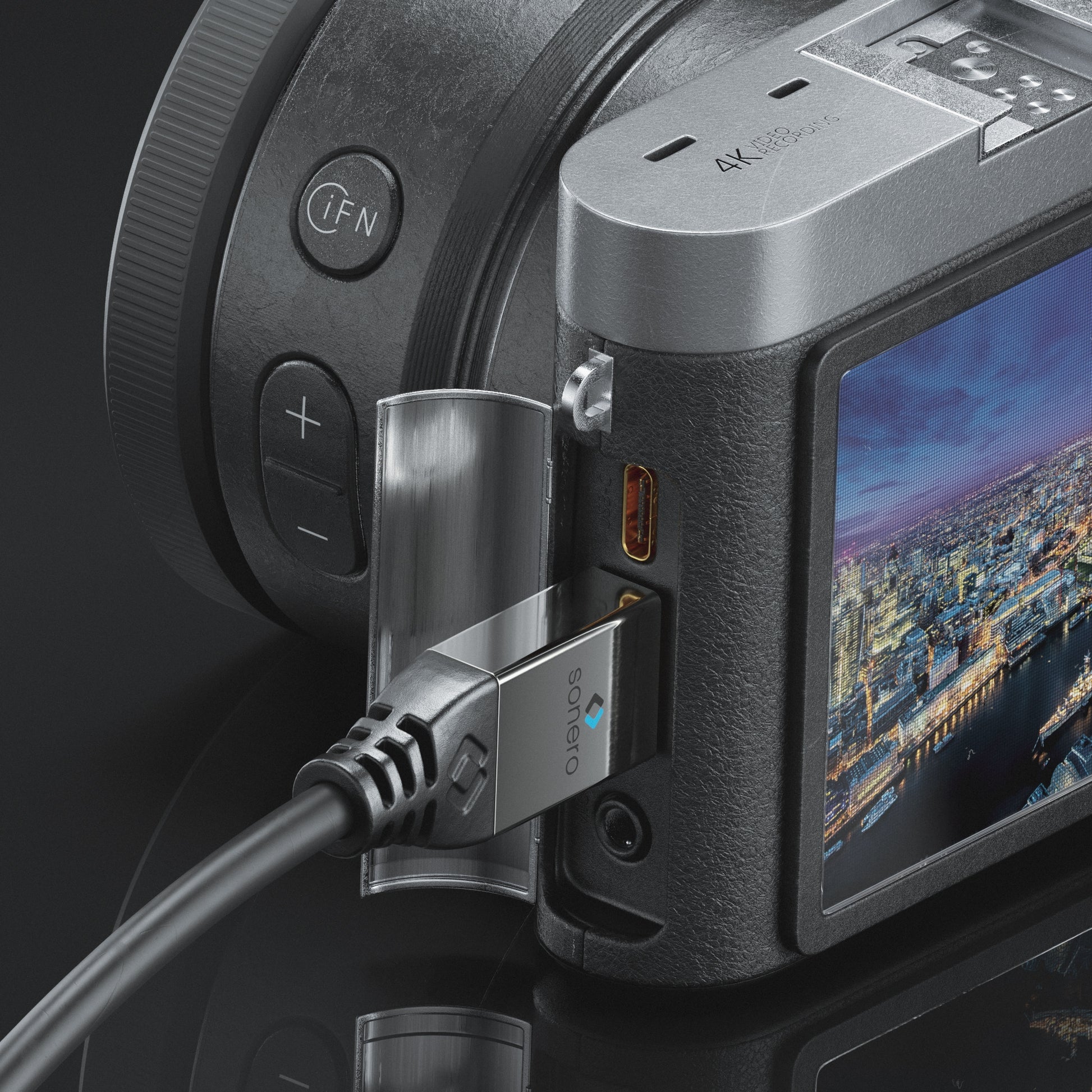 Sonero Micro-HDMI auf HDMI Kabel HDMI 2.0 4K 60 Hz – 0,25 m – HDR, ARC