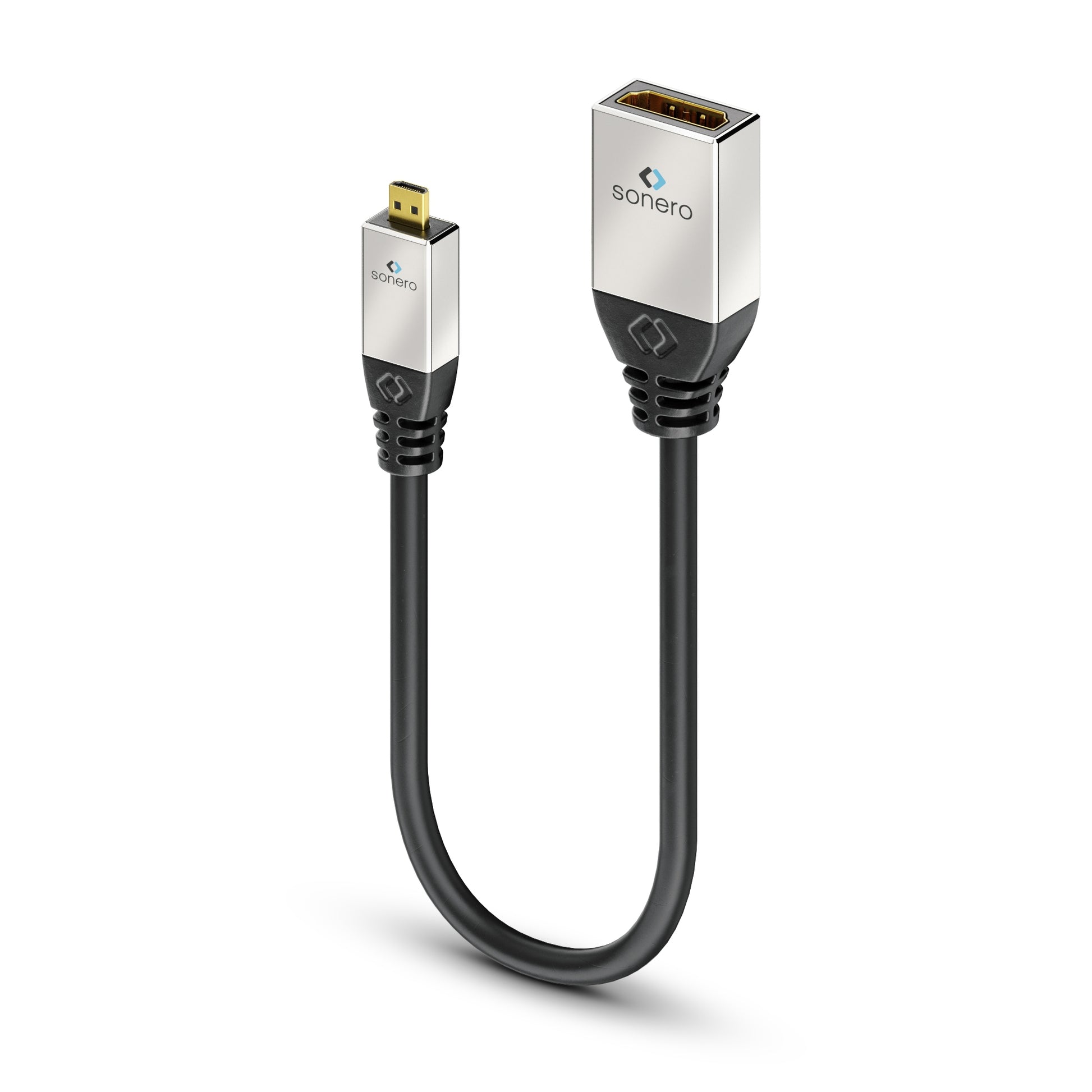 Sonero Micro-HDMI auf HDMI Kabel HDMI 2.0 4K 60 Hz – 0,25 m – HDR, ARC