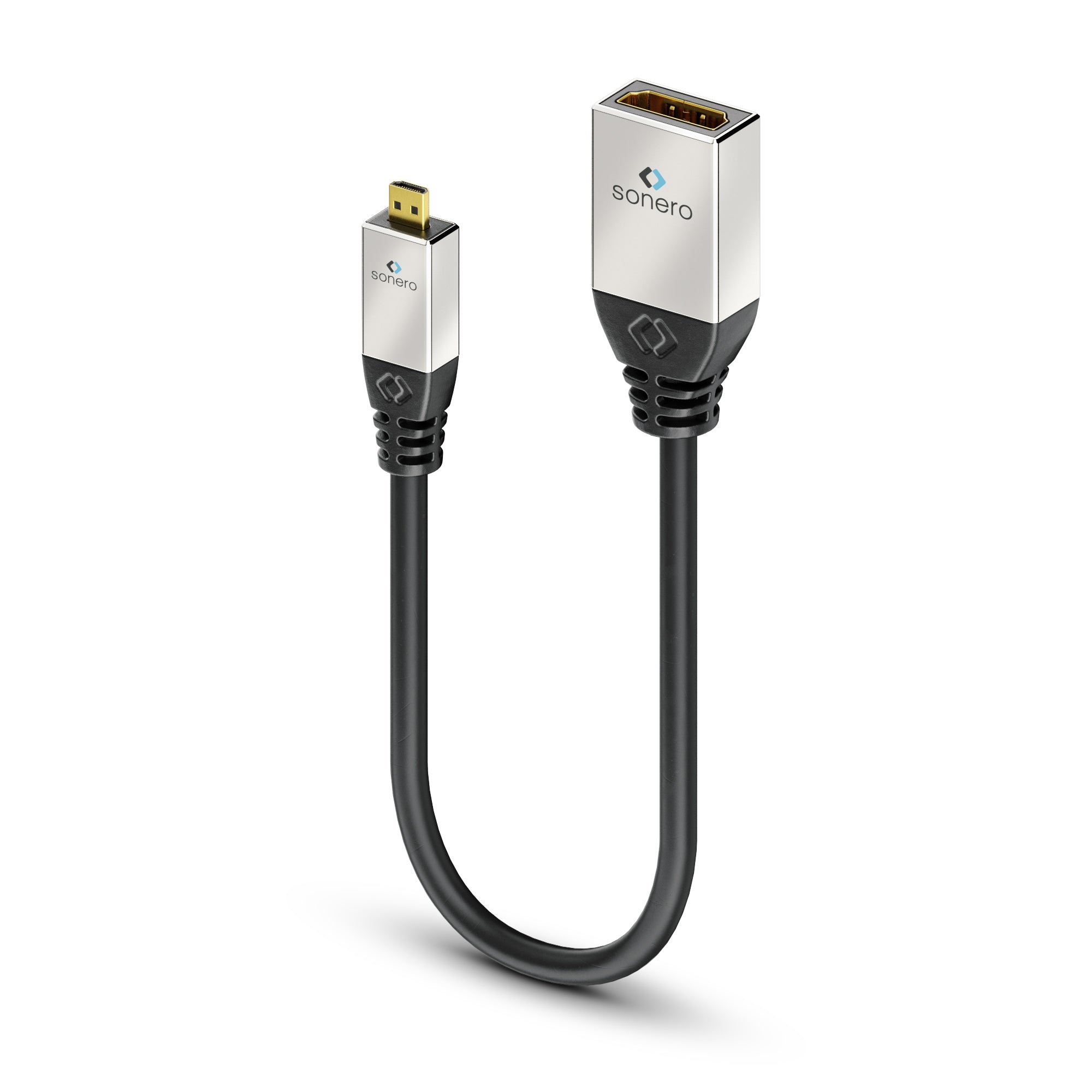 Sonero Micro-HDMI auf HDMI Kabel HDMI 2.0 4K 60 Hz – 0,25 m – HDR, ARC