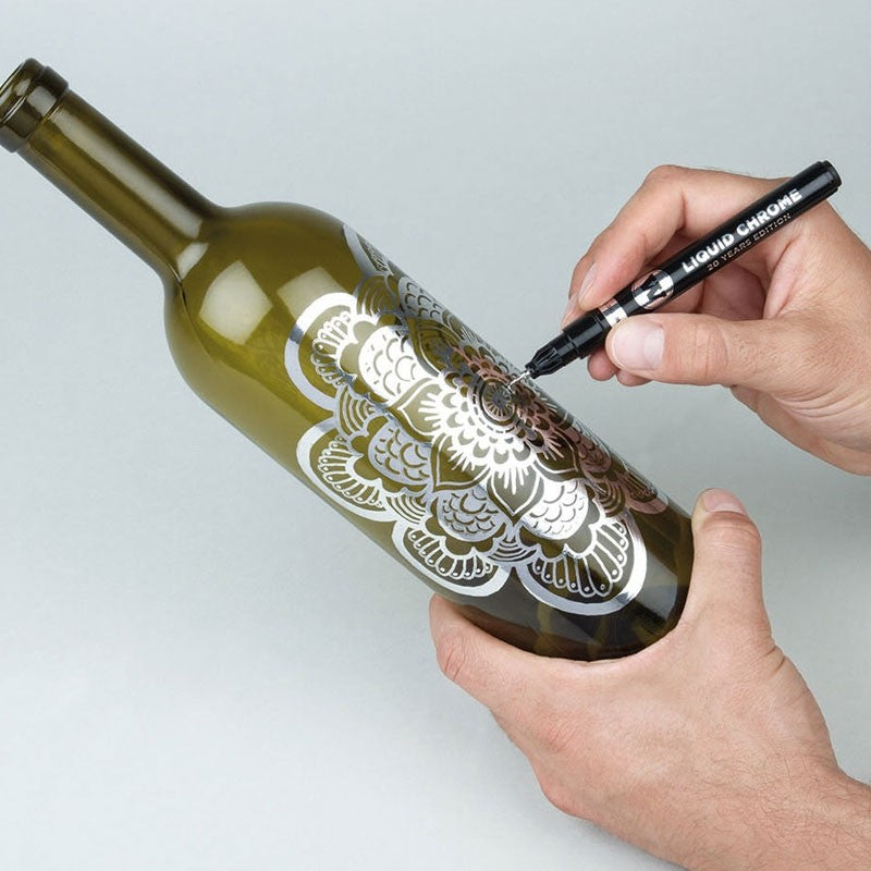 Molotow Liquid Marker 703101 Permanentmarker Chrom – Feine Spitze 1 mm – Chrom
