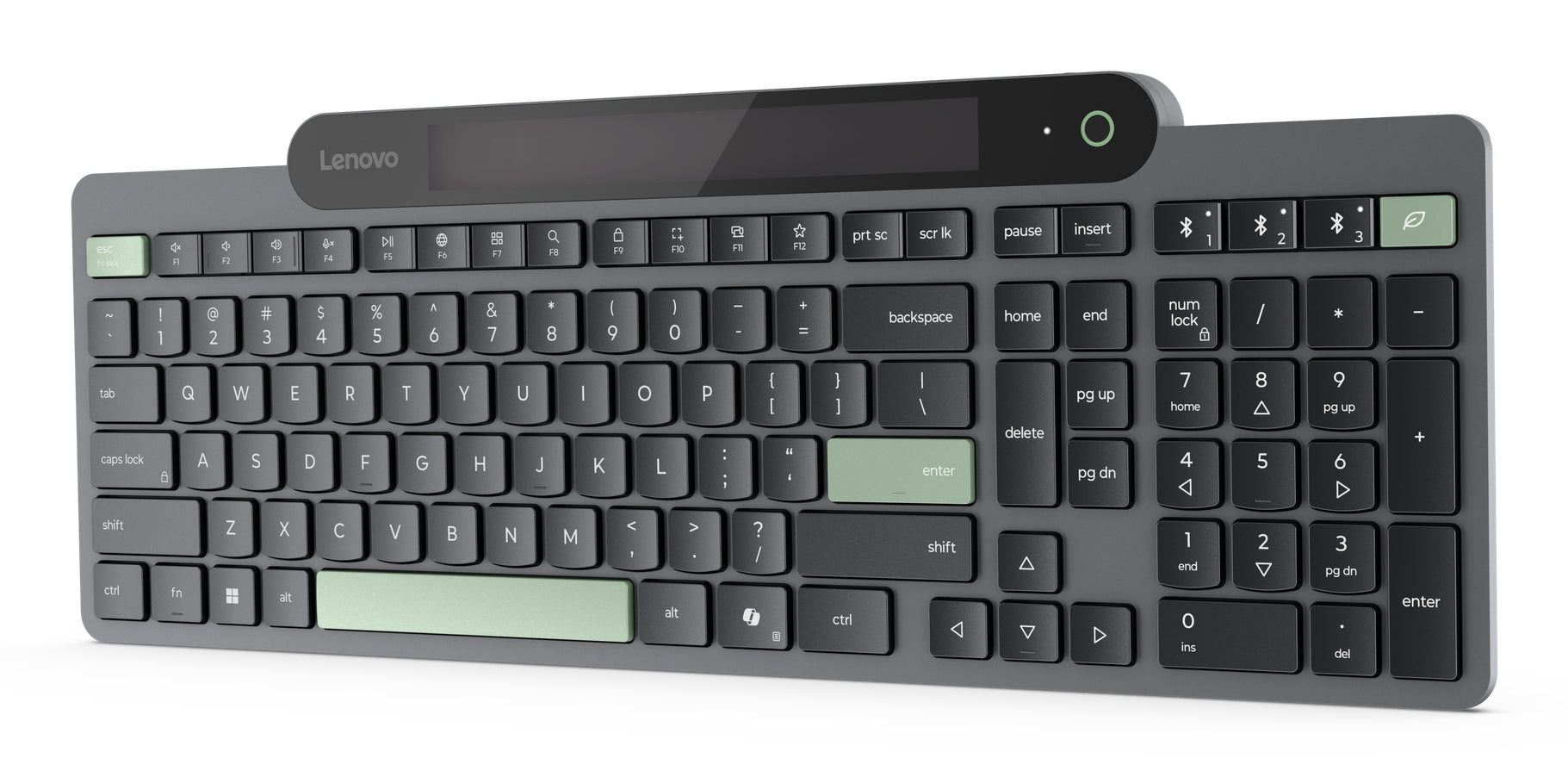 Lenovo Tastatur – Bluetooth 5.1, Solar, Multi-Device (3 Geräte), USB-C, AZERTY (BE) – schwarz