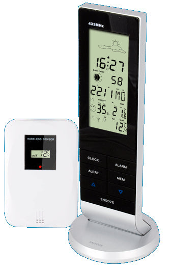 Alecto WS-1150 – Wetterstation, Funk (433 MHz), innen/außen, Hygrometer & Barometer