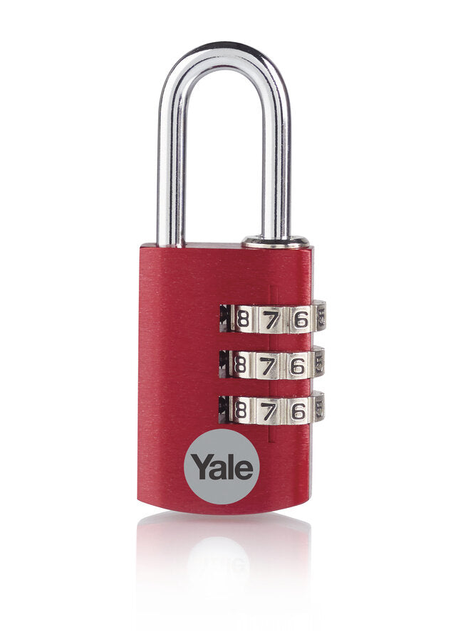 Yale YE3CB Kombinationsschloss – 3-stellig, Aluminium, Innen, Rot