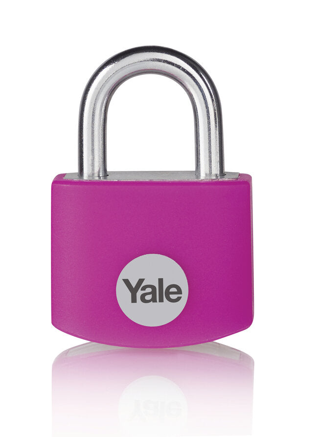 Yale YE3B Mechanisches Vorhängeschloss – Aluminium, Bügel 15×13 mm, Ø4 mm, Innen & Aussen, Rosa