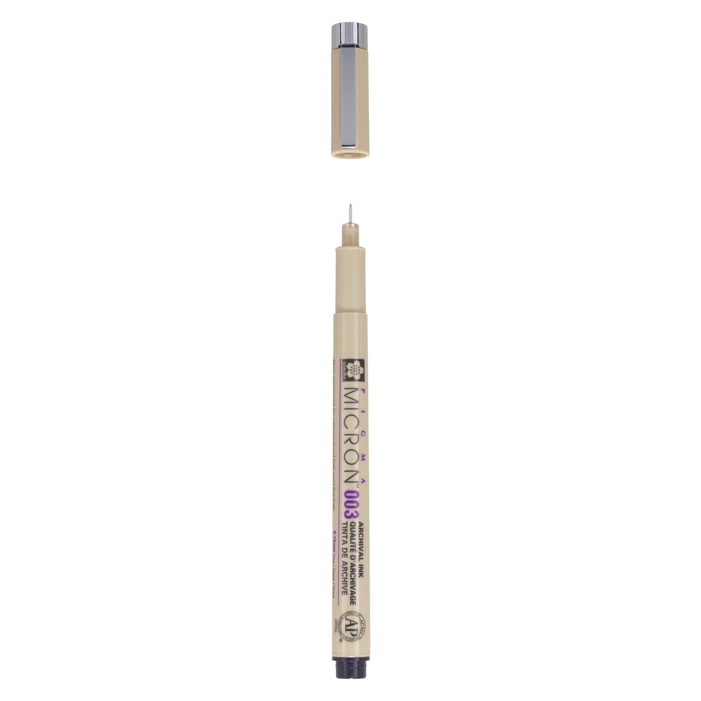Sakura Pigma Micron 003 Fineliner – 0,15 mm, schwarz, 1 Stk., wasserfest