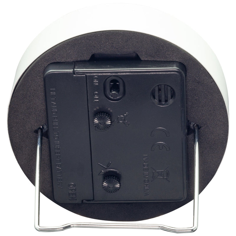 NeXtime Wecker Small – 9 × 9 × 7,5 cm, weiss, Metall, lautlos